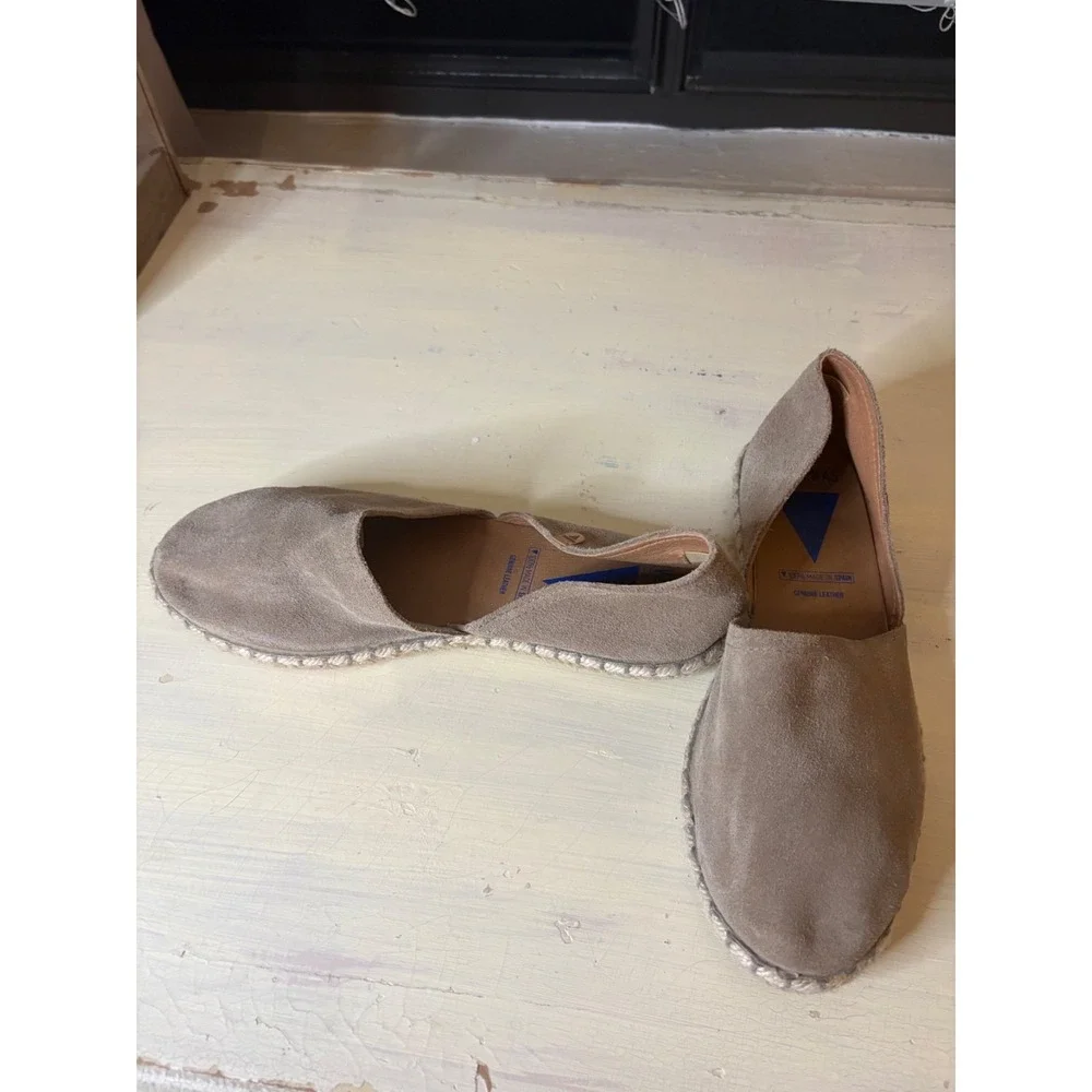 Verbenas‎ Suede Slingback D'Orsay Espadrilles EU 41 Taupe Made in Spain - Picture 2 of 7